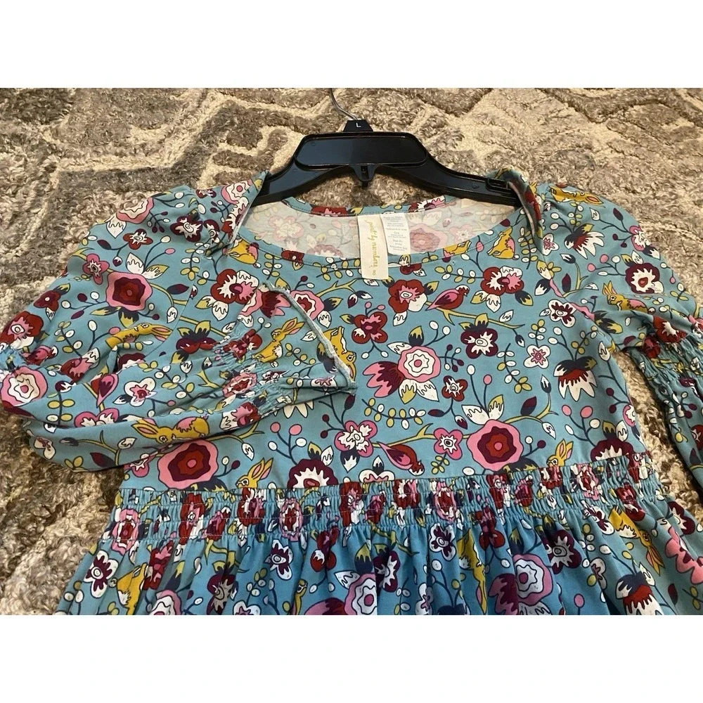 Matilda Jane Girls Floral Painterly Lap Dress Size 8 paint by numbers Blue